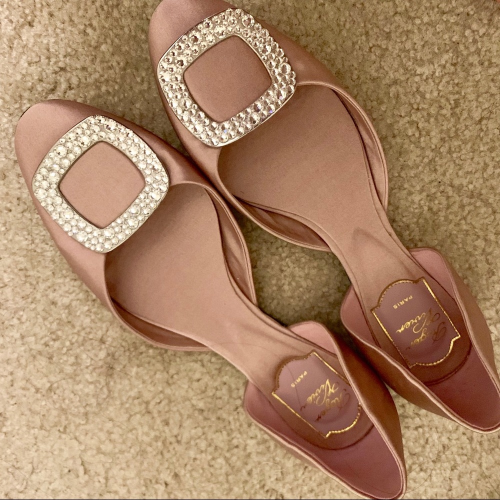 Roger Vivier silk chips flats size 40